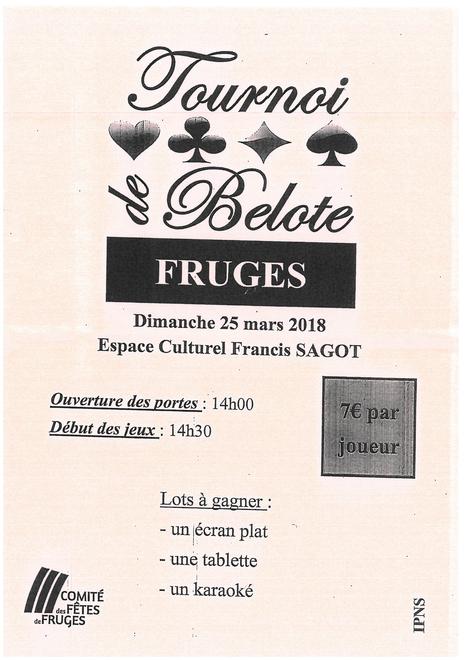 Tournoi de Belote - 25 mars 2018